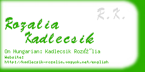 rozalia kadlecsik business card